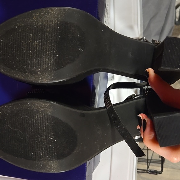 Madden Girl Black Rhinestone Studded Heels - Picture 4 of 5